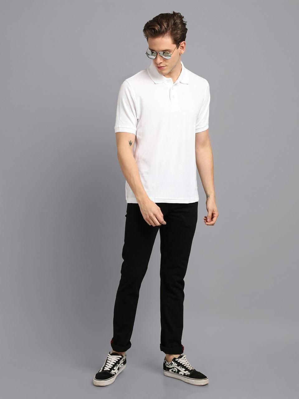 Matte Solid Half Sleeves Men's T-Shirt