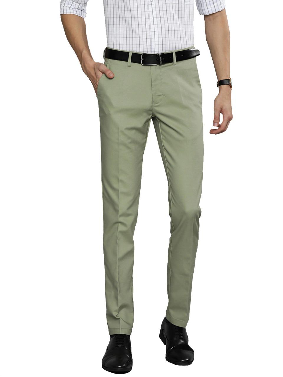 Stretchable Solid Slim Fit Mens Formal Trouser